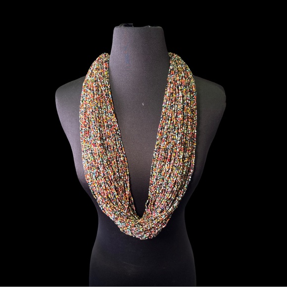 Jewelry - Ultra-Layered Multistrand Seed Bead Statement Necklace